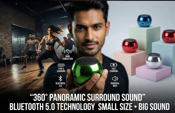 Premium Mini Steel Wireless Speaker with Powerful Surround Sound - Image 2