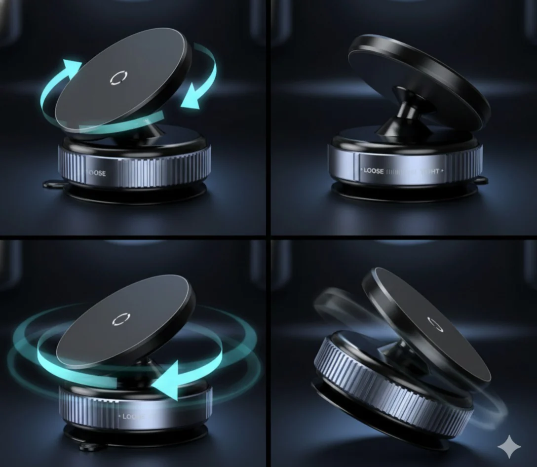 360° Magnetic Vacuum Suction Phone Mount with Strong Grip - Image 4